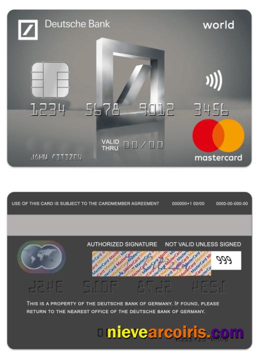 Germany Deutsche Bank platinum mastercard